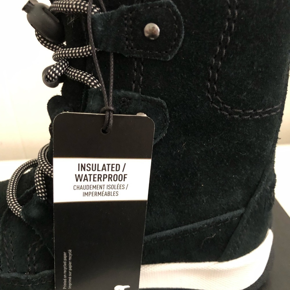 Sorel Kids Toddler Black Whitney Joan Lace Waterproof Suede Boots 10 - Picture 6 of 8
